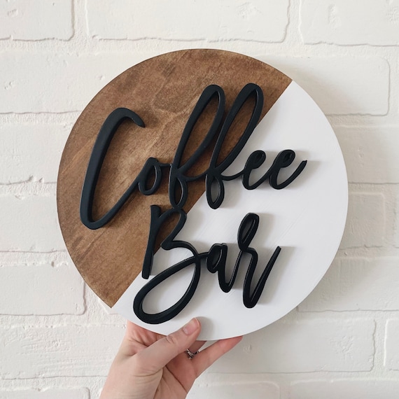 10” Coffee Bar Round  // Wood Sign Decor // Farmhouse Sign // Farmhouse Home Decor