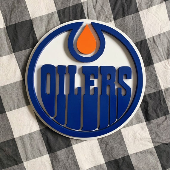 Edmonton Oilers Logo Sign // Oilers // NHL Decor // Wooden Etsy