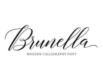 Brunella Script, Modern Calligraphy Font, Handwritten Font, Script Font, Contemporary Calligraphy Font, Clean Font, Digital Font Download