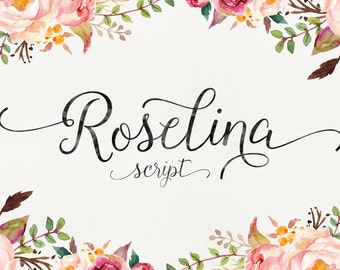Roselina Script, Modern Font, Handwritten Font, Calligraphy Font, Fancy Font, Modern Calligraphy Font, Digital Font Download