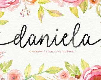 Daniela Script Font, Modern Font, Cursive Font, Monoline Script Font, Handwritten Font, Digital Font Download