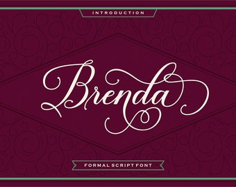 Brenda Script Font, Calligraphy Font, Classic Font, Handwritten Font, Wedding Font, Modern Font, Digital Font Download
