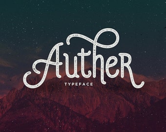 Auther Typeface, Vintage Font, Monoline Font, Display Font, Classic Font, Modern Font, Logo Font, Retro Font, Digital Font Download