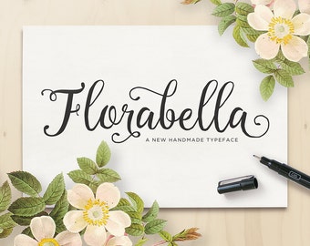 Florabella Script Font, Modern Calligraphy Font, Handwritten Font, Cursive Font, Calligraphy Font, Fancy font, Digital Font Download