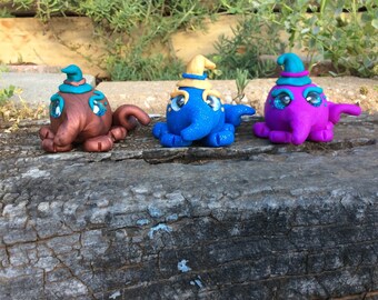 Polymer clay Wuliwuggles (polymer clay critters, whimsical, wuliwudesigns, fantasy, four legged creature)
