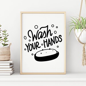Wash Your Hands - Printable Bathroom Wall Decor