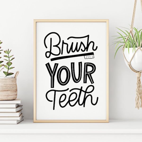 Brush Your Teeth Art - Etsy