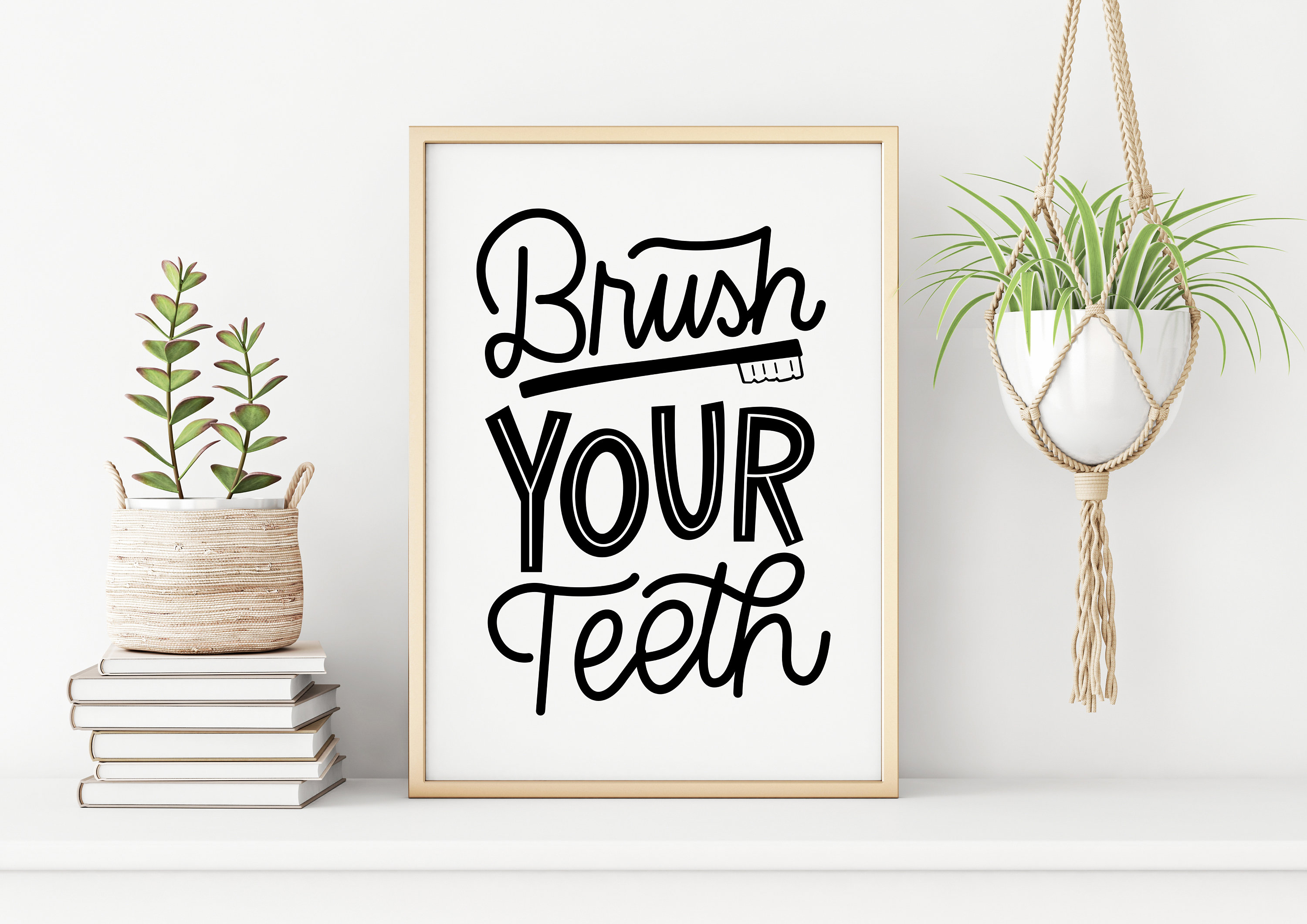 Brush Your Teeth - Printable Bathroom Wall Decor - Etsy