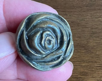 Vintage Brass Rose Flower Drawer Knob, Furniture Hardware