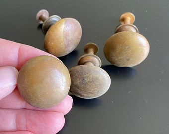 Set of 4 Plain Round Metal Pull Knobs, Vintage Round Pull Knobs, Pull Knobs, Vintage Old Drawer Knobs Restoration Hardware Supplies