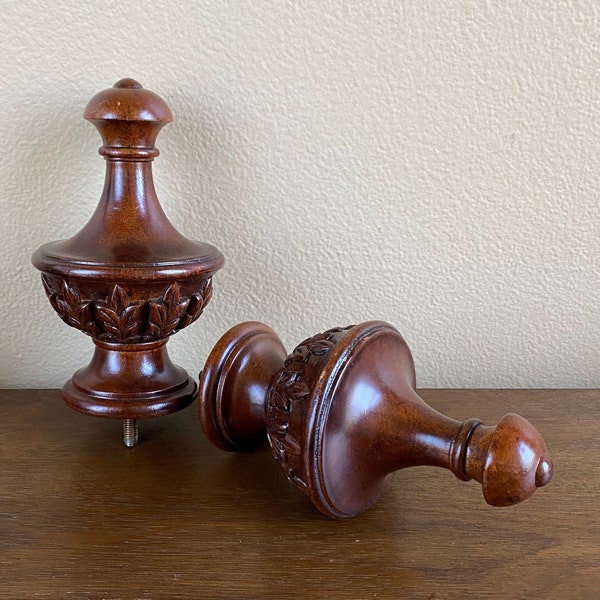 Large Curtain Rod Finials Etsy