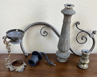 Vintage Light Parts, Chandelier Lamp Restoration Hardware, Lamp Parts, Salvage Light Parts