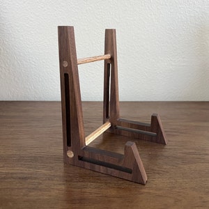 Custom-made Modern Style Walnut Wood Plate Picture Stand Easel, Plate Stand, Plate Easel, Display Stand, Wood Easel, Display Easel