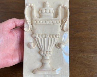 Vintage Wood Applique: Urn & Flowers Scroll, Architectural Salvage
