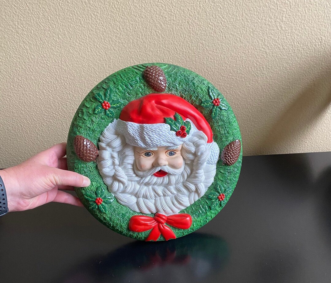 Vintage Santa Head Wall Door Hanging Motion Sensor Vintage Etsy