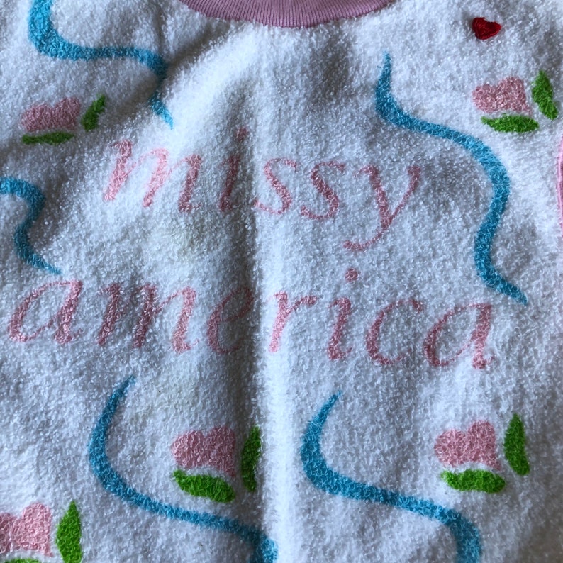 Miss America White Terry Cloth Baby Girl Bib Baby Girl Bib Etsy
