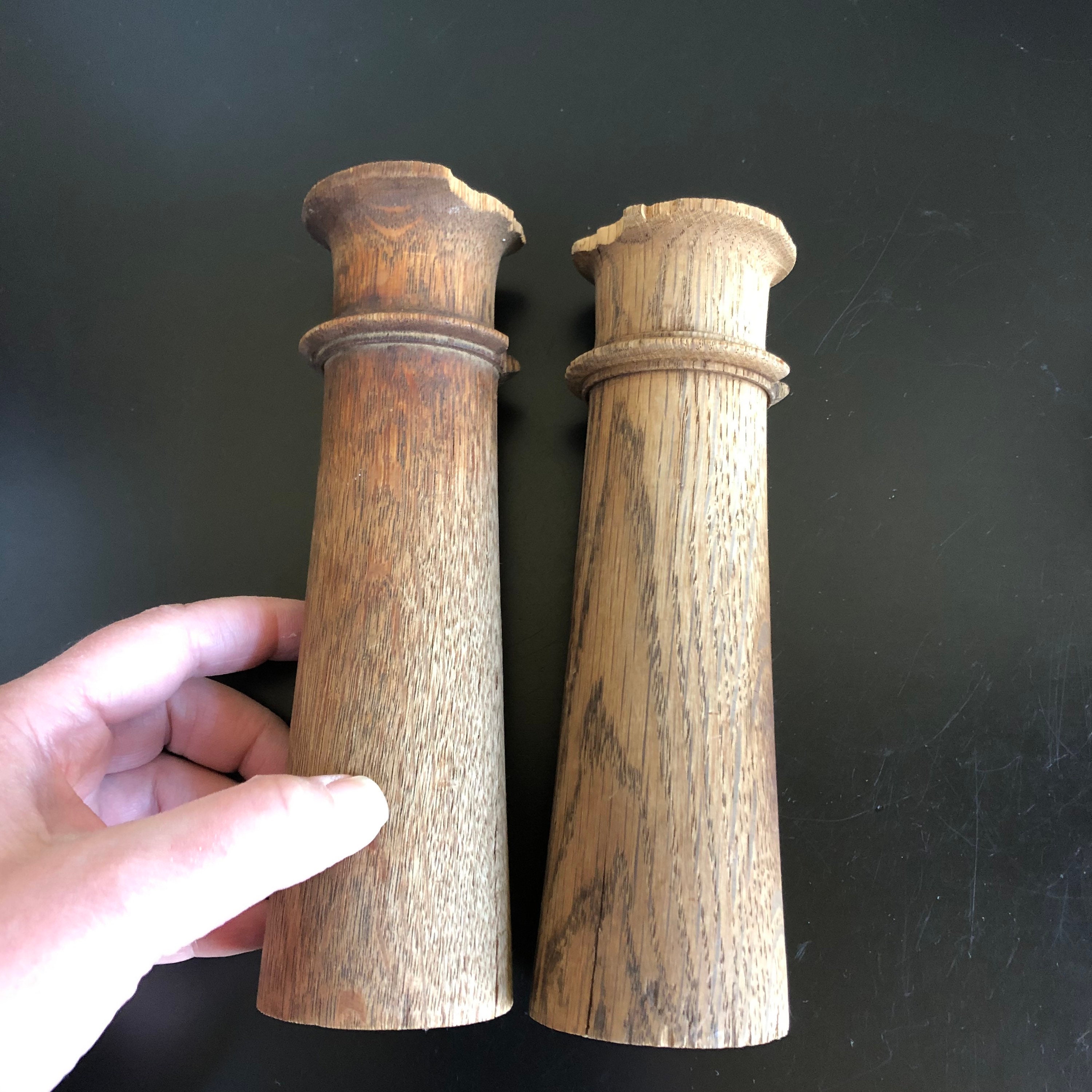 2 Vintage Wood Spindle Posts Table Legs Balusters Etsy