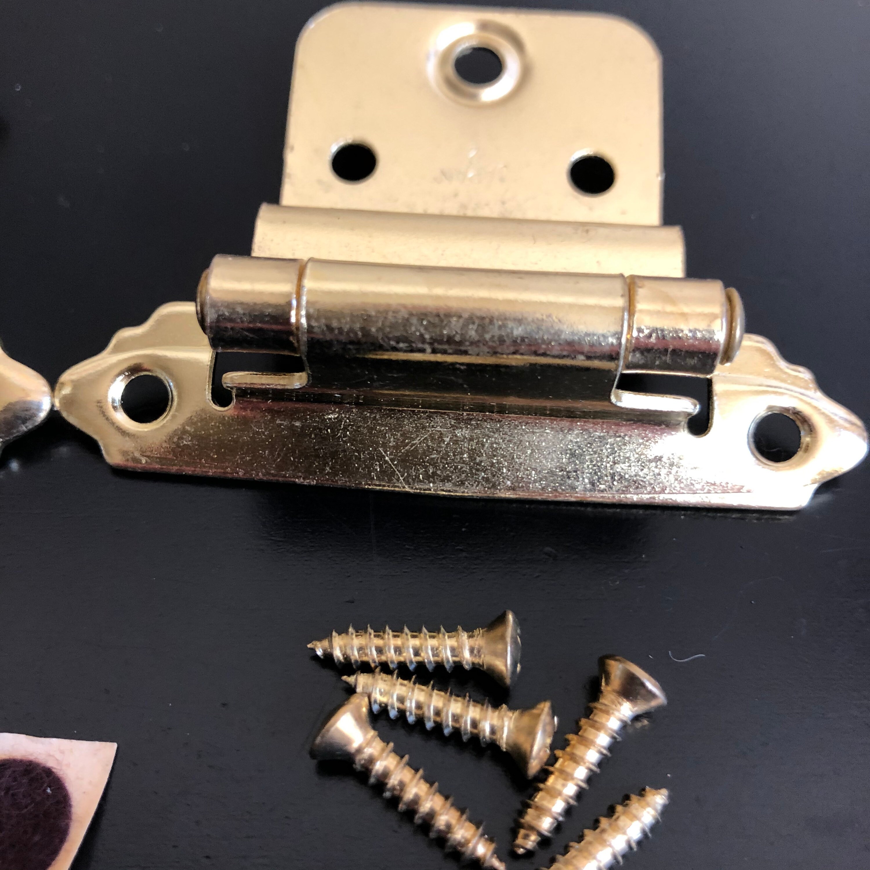 Vintage New Old Stock Gold Metal Hinges Cupboard Etsy