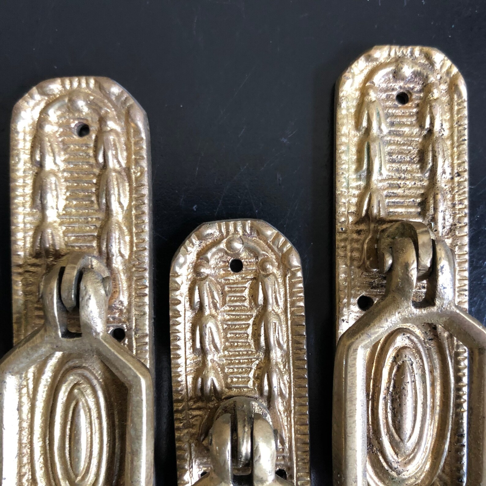 Antique Brass Drop Handle Drawer Pulls Brass Drawer Pulls Etsy