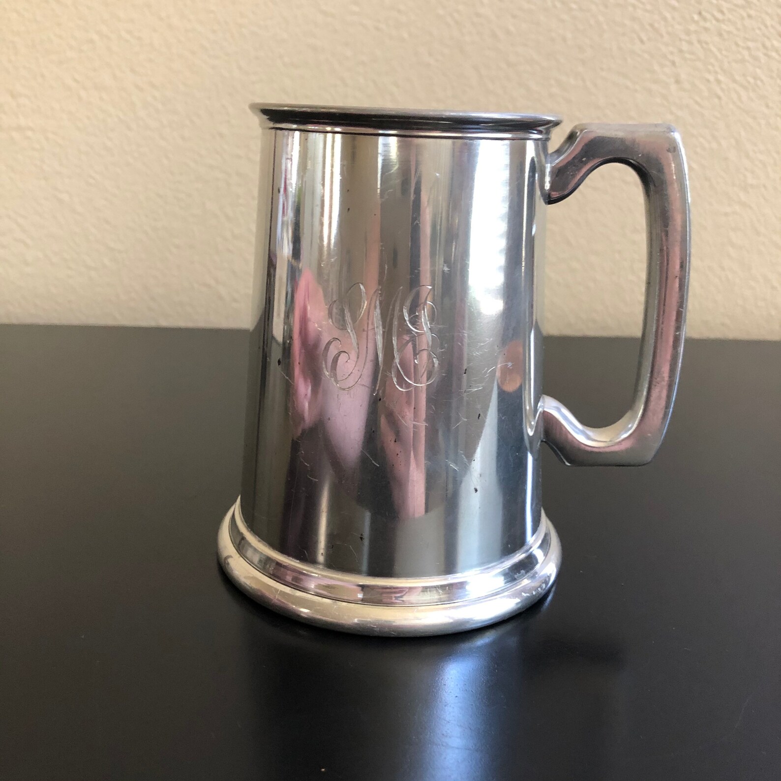 Vintage English Pewter Stein Mug with Monogram SJM Monogram Etsy