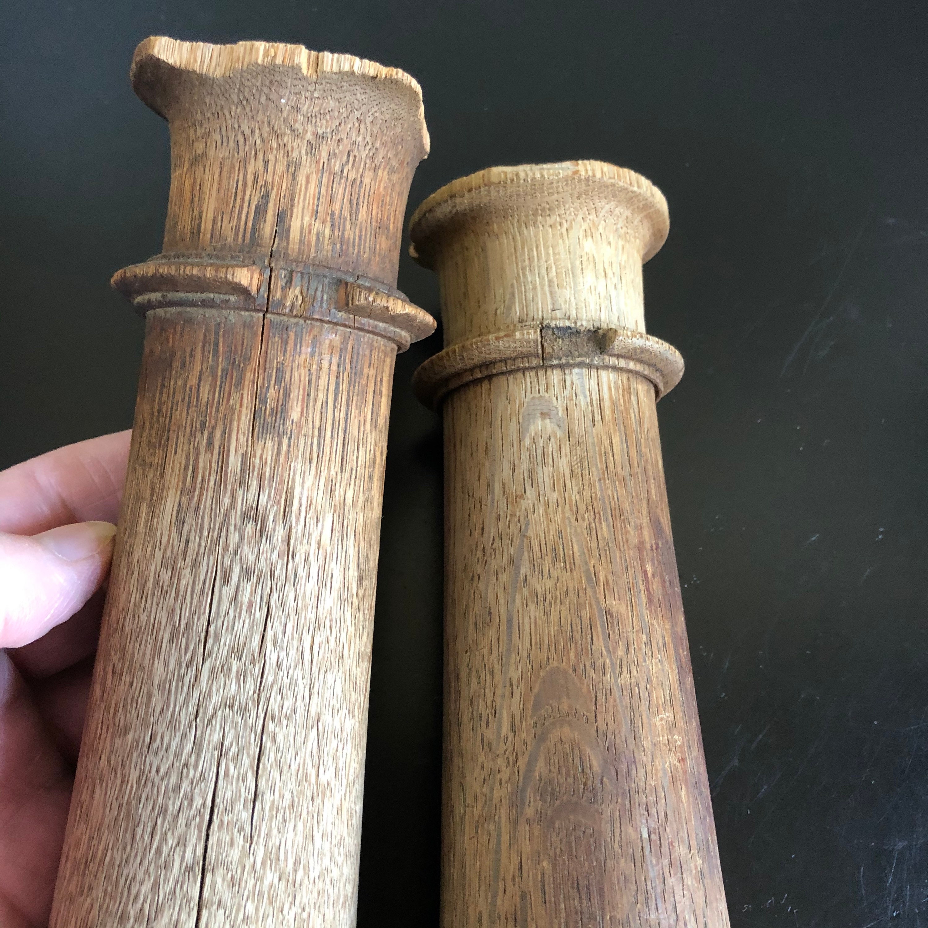 2 Vintage Wood Spindle Posts Table Legs Balusters Etsy