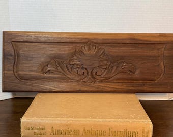 Vintage Custom Wood Panel, Decorative Stained Poplar Wood Panel, Architectural, Victorian French Country Living Farmhouse Fleur del Lis