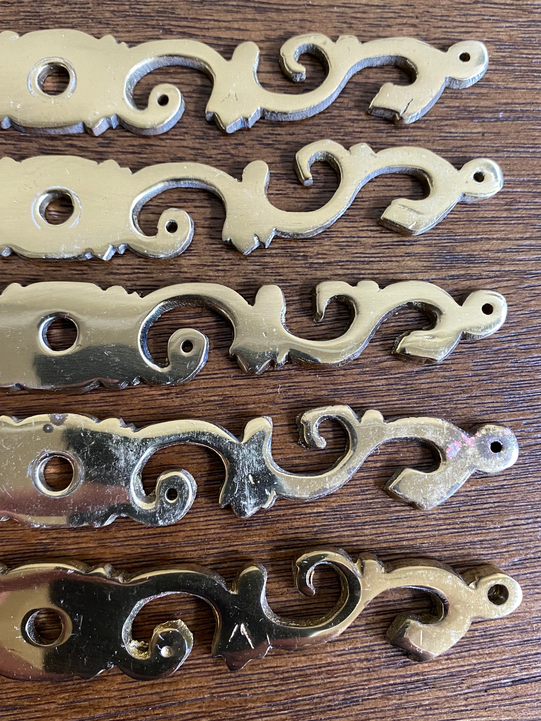 Vintage Brass Backplates Drawer Backplate Salvage Furniture Etsy