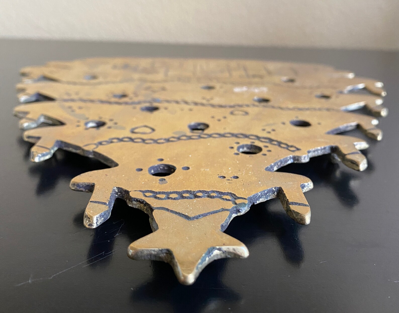 Vintage Brass Christmas Tree Trivet Christmas Trivet Etsy