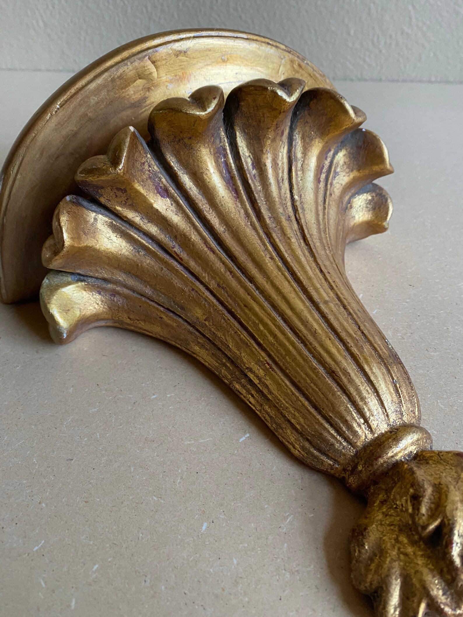 Vintage Gold Wall Shelf Gold Resin Plaster Wall Hanging Etsy