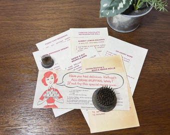 Vintage Recipe Cards, Vintage Kellogg's Recipes, Old Recipe Cards, Vintage Kitchen Decor, Vintage Recipe, Junk Journal