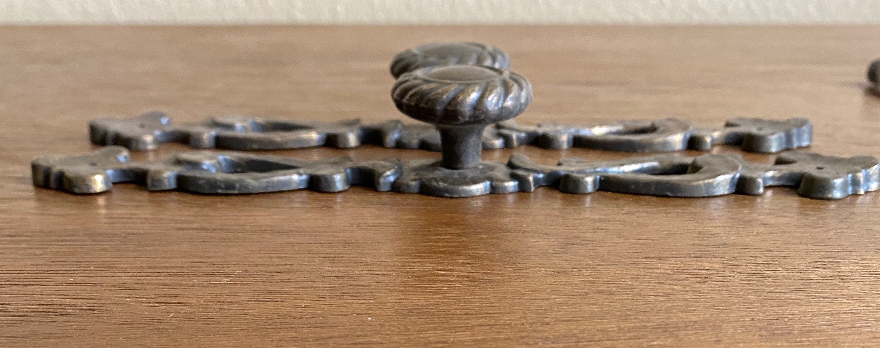 Set of 2 Vintage Brass Drawer Knob and Backplate Etsy