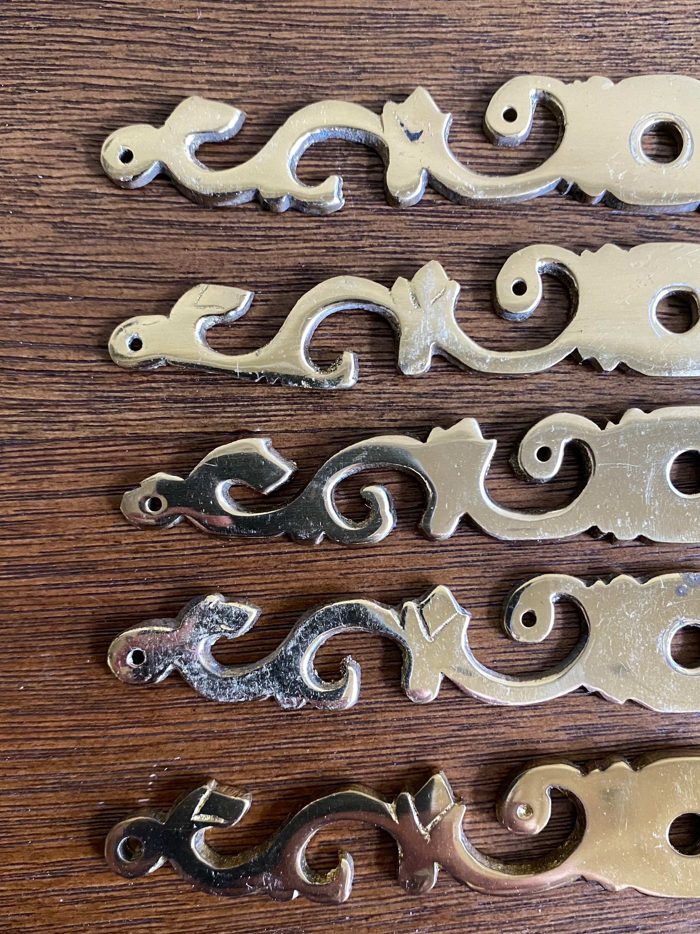 Vintage Brass Backplates Drawer Backplate Salvage Furniture Etsy