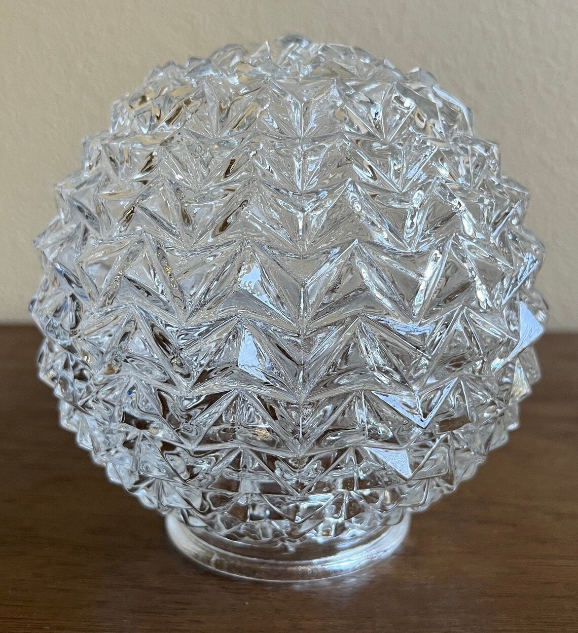 Vintage Clear Glass Domed Flush Mount Light Cover Mid Century Etsy