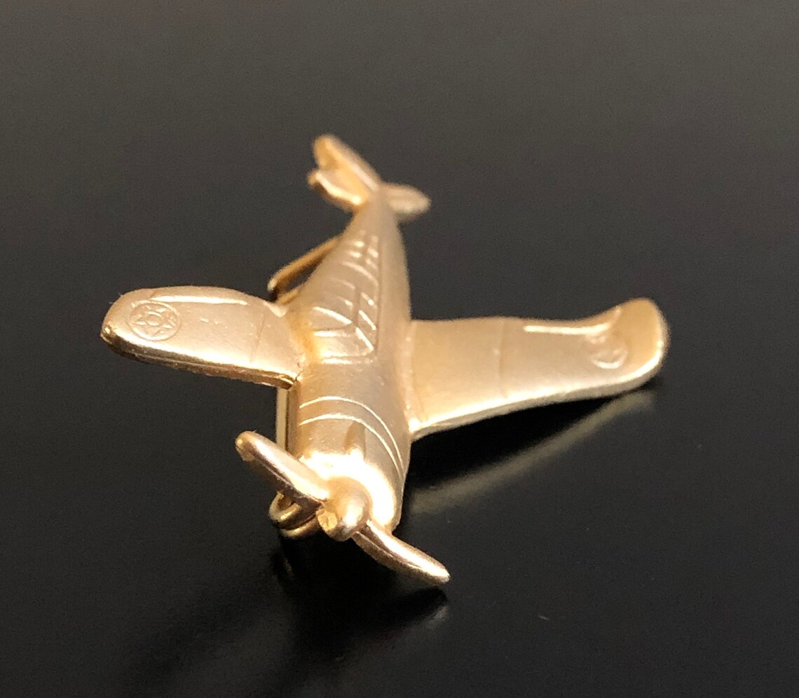 Vintage Airplane Lapel Pin Airplane Scarf Pin Etsy