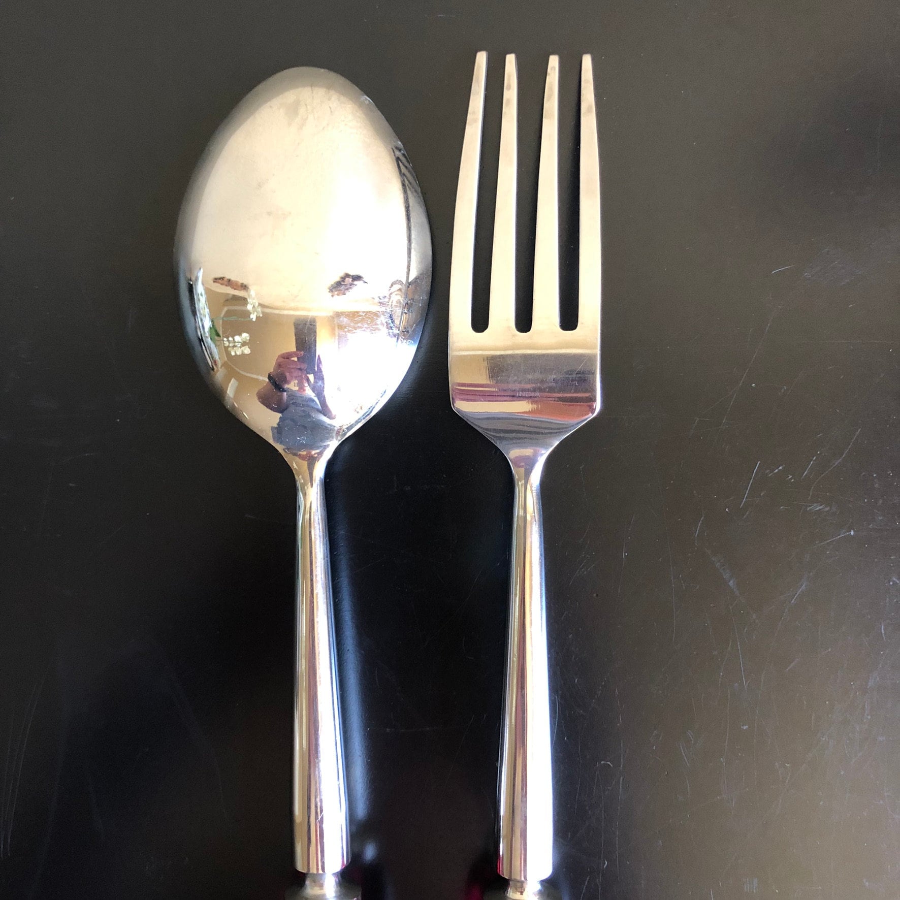 Salad Fork and Spoon Set Red Glass Salad Serving Set Salad Etsy