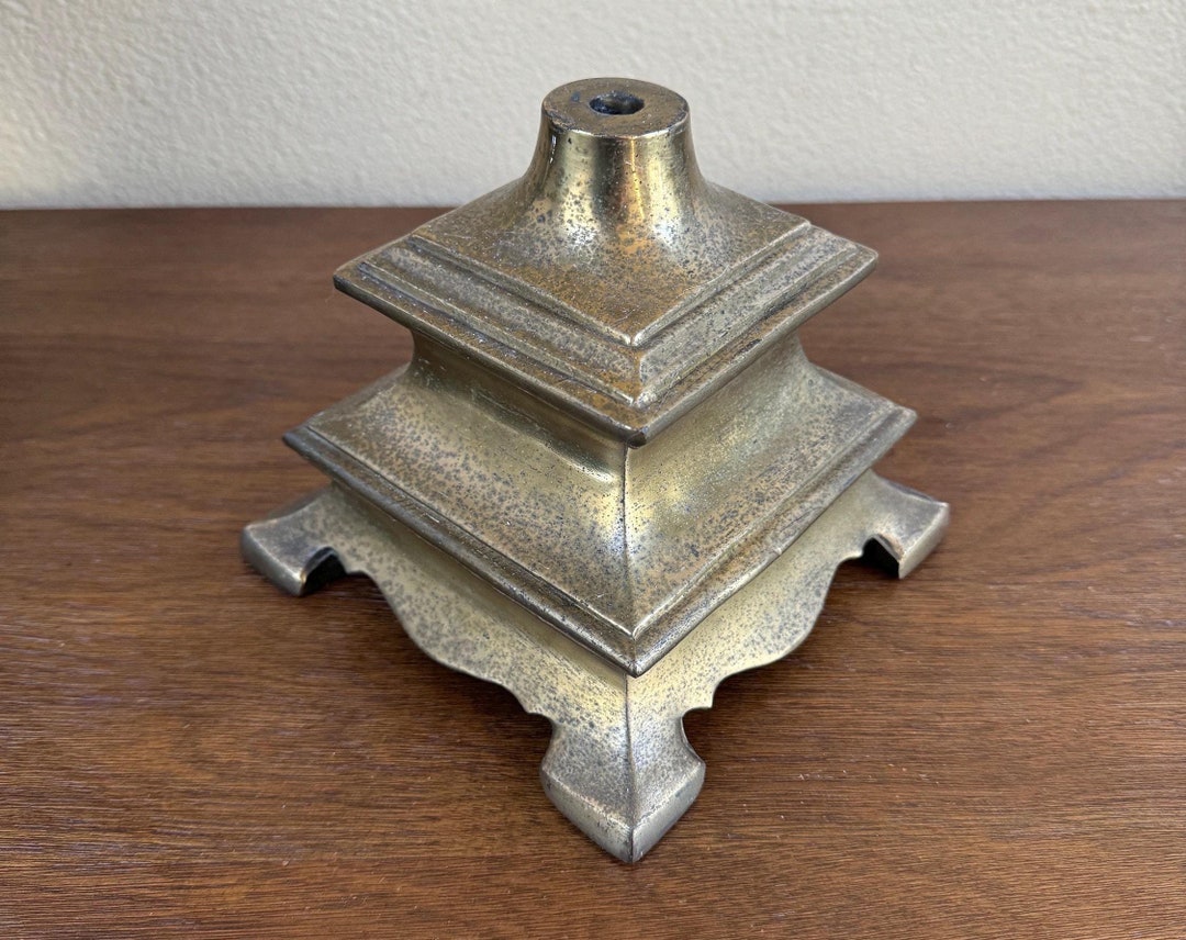 Vintage Brass Lamp Base, Light Part, Salvage Brass Light Base ...