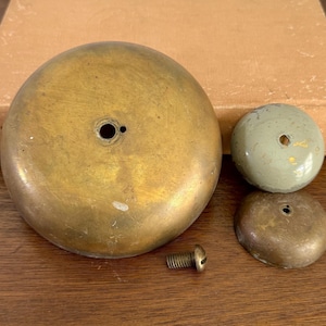 3 Vintage Brass Bell Covers,