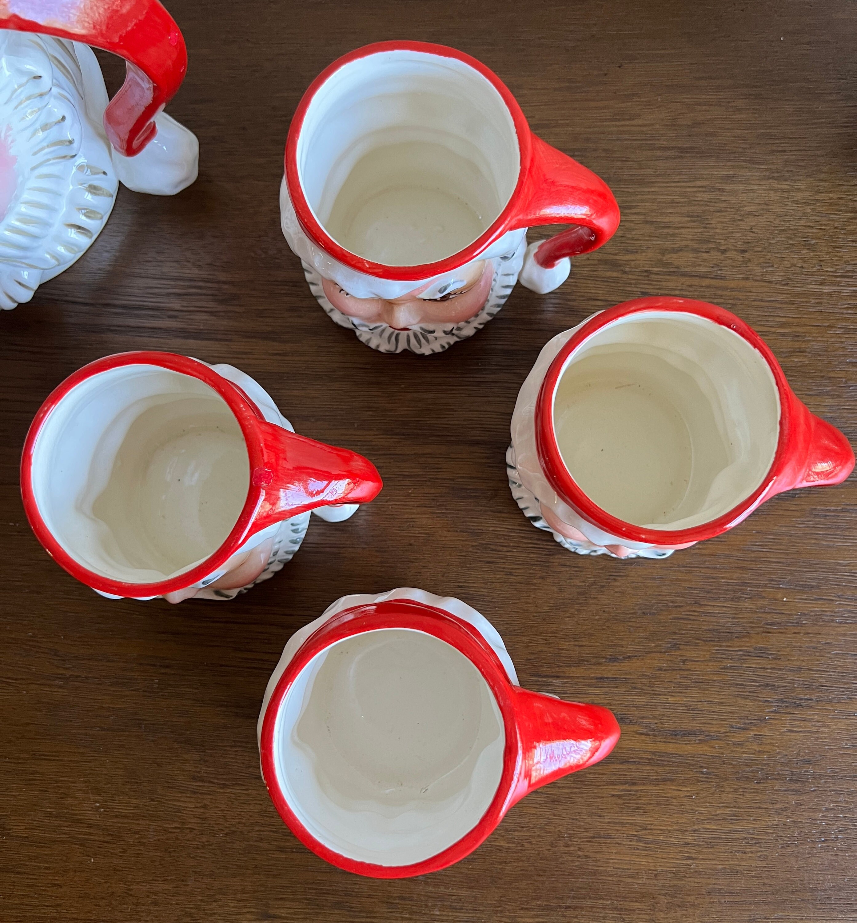 Vintage Napco Santa Pitcher 8 Mug Set Vintage Christmas - Etsy