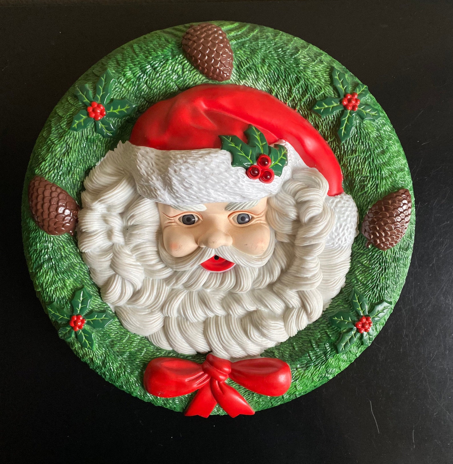 Vintage Santa Head Wall Door Hanging Motion Sensor Vintage Etsy