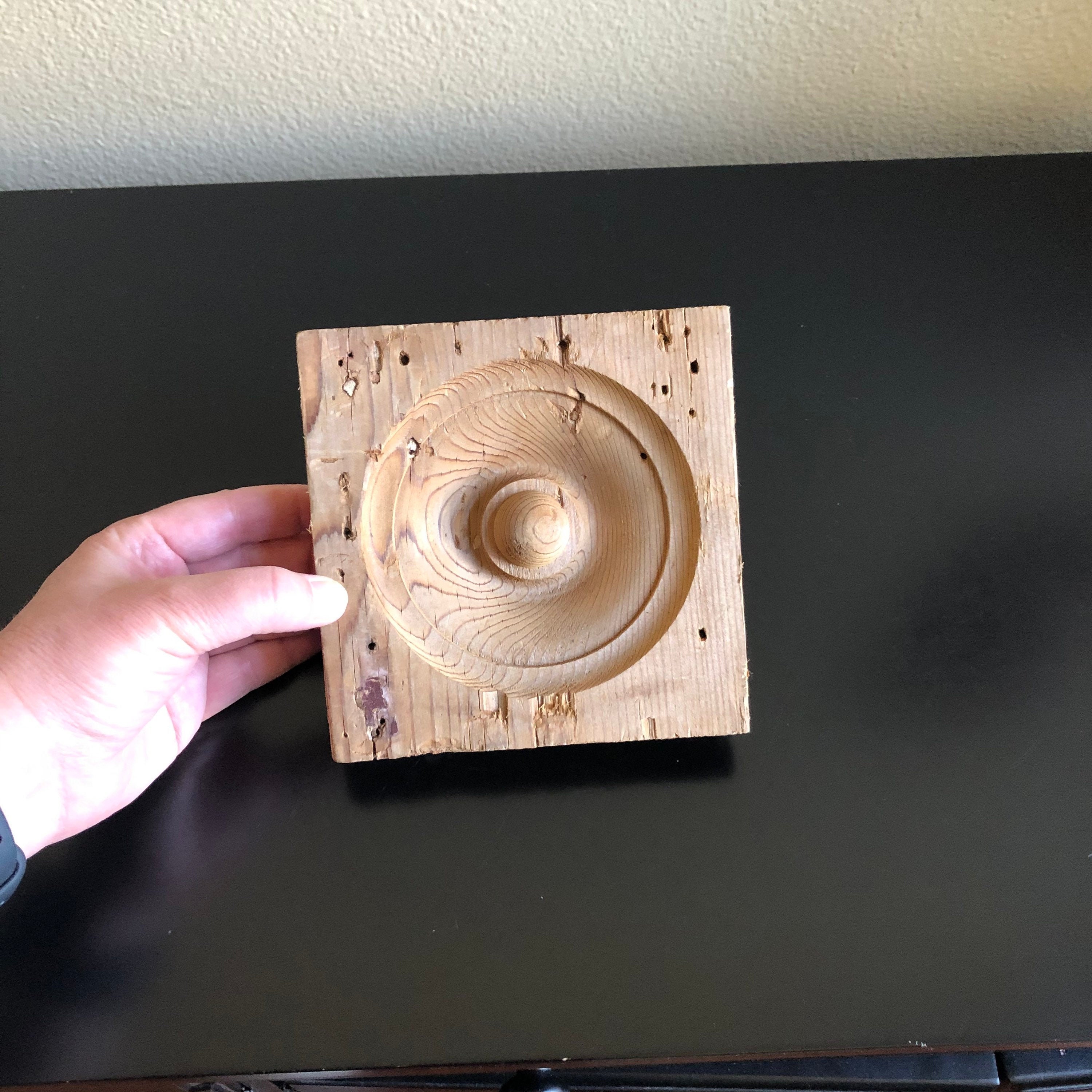 Vintage Unfinished Wood Bullseye Trim Blocks Molding Squares Etsy