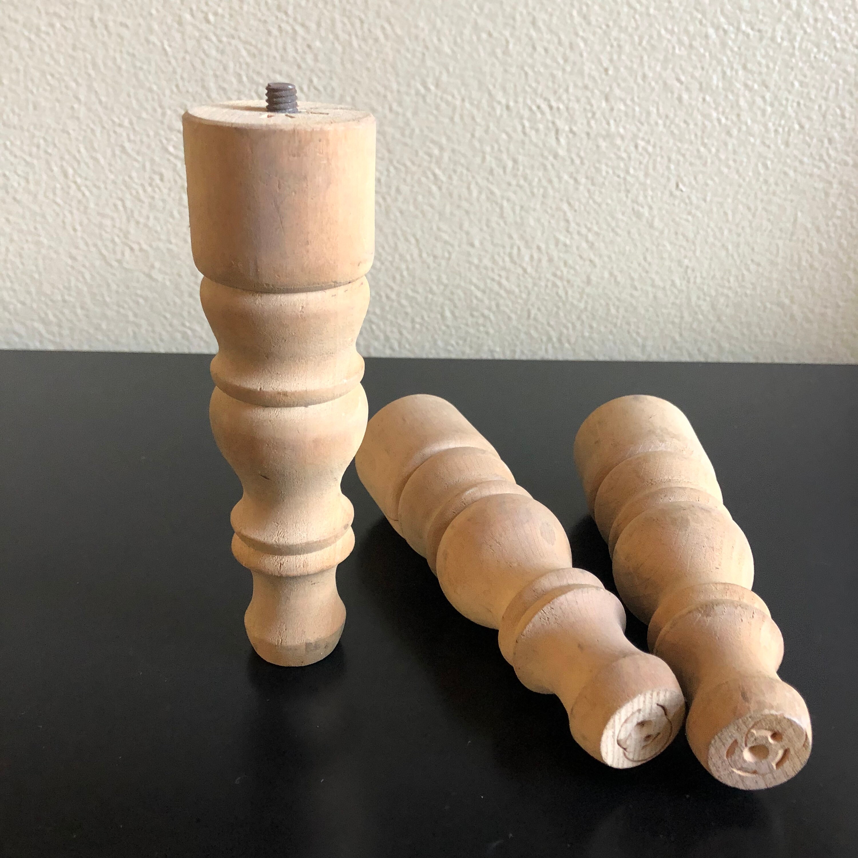 Vintage Unfinished Spindle Wood Salvage Legs Furniture Etsy