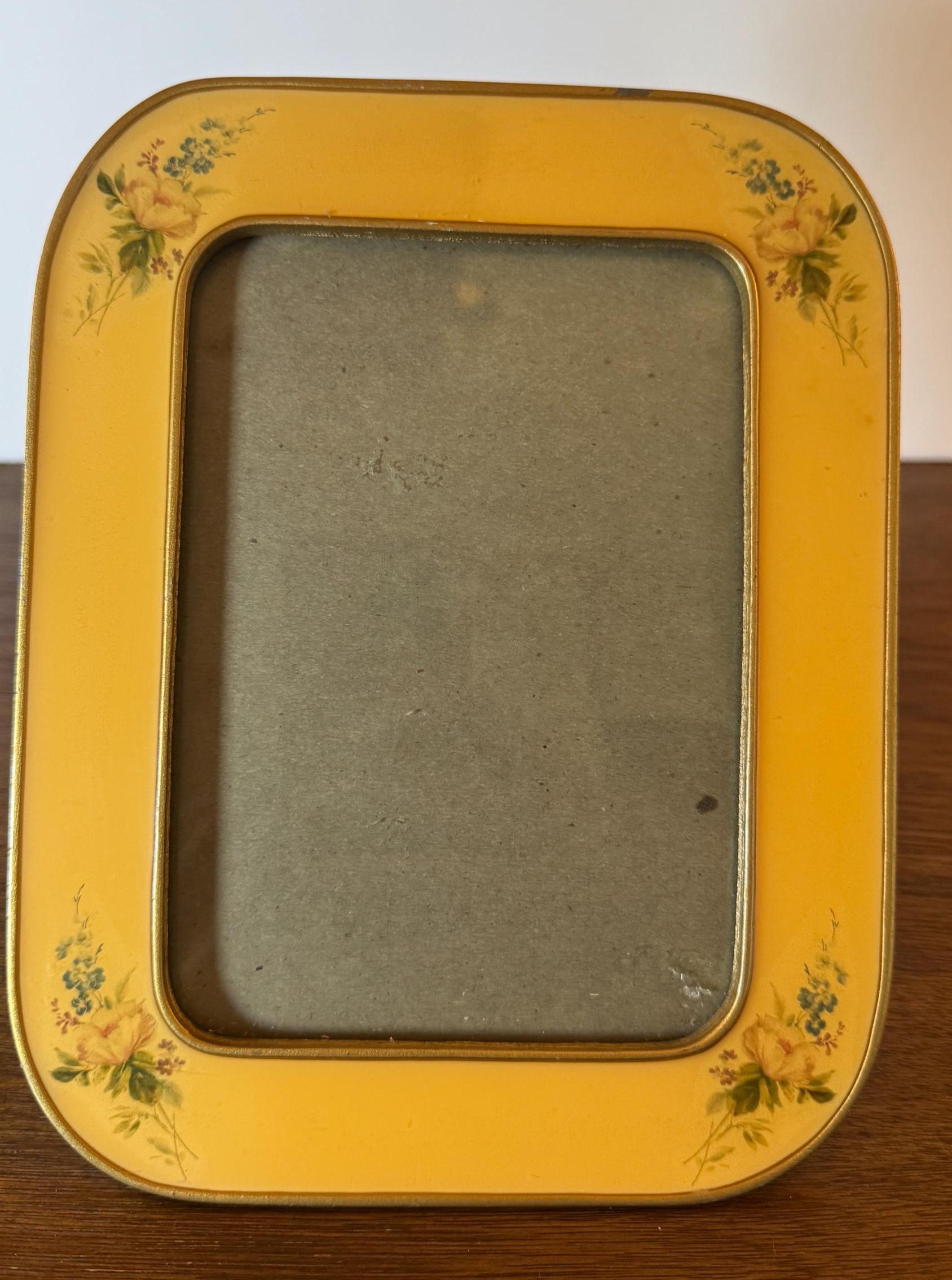 Vintage Enamel Yellow Picture Frame, Yellow Picture Frame, Picture ...