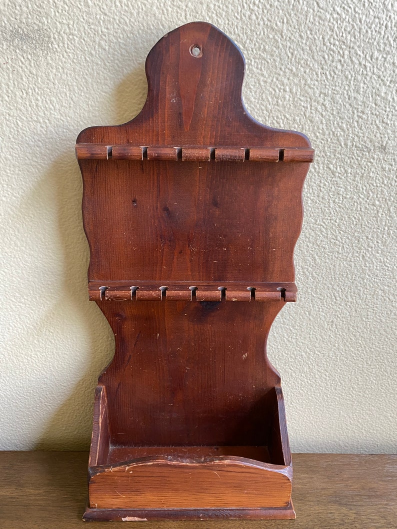 Heavy Vintage Solid Wood 14 Souvenir Spoon Display Rack Etsy
