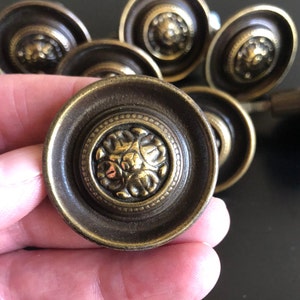 Perilla de cajón de latón vintage, herrajes metálicos para gabinetes