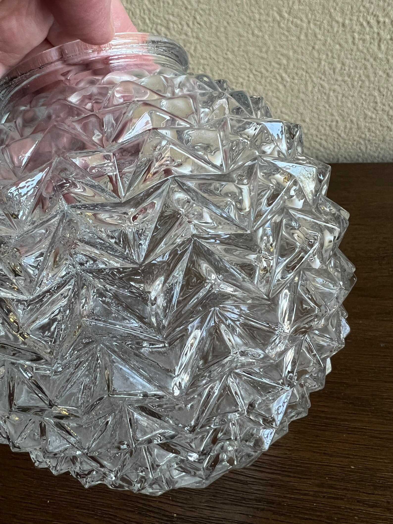 Vintage Clear Glass Domed Flush Mount Light Cover Mid Century Etsy