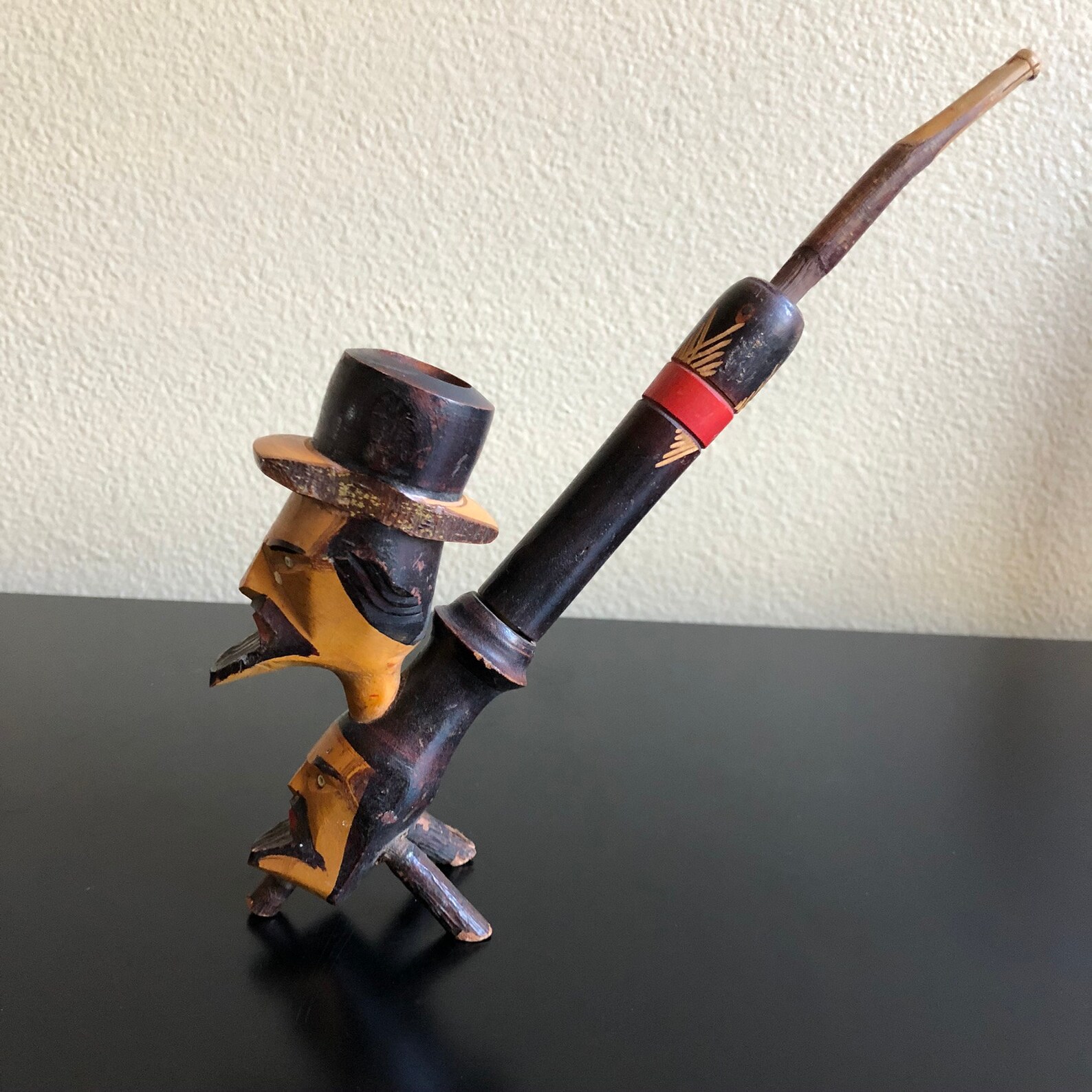 Collectible Vintage Hand Carved and Hand Pinated Tobacciana Etsy