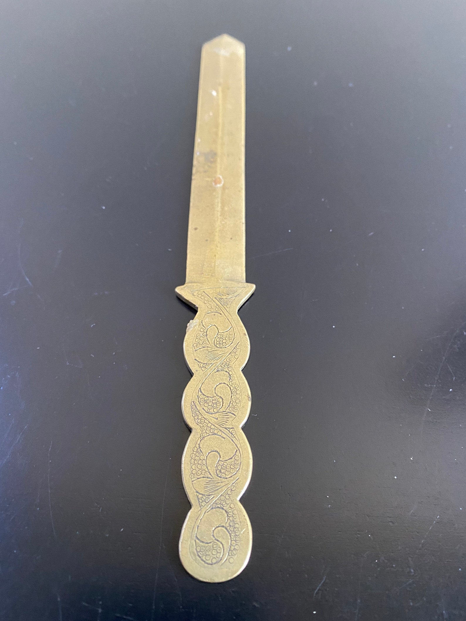Vintage Brass Embossed Letter Opener Brass Letter Opener Etsy