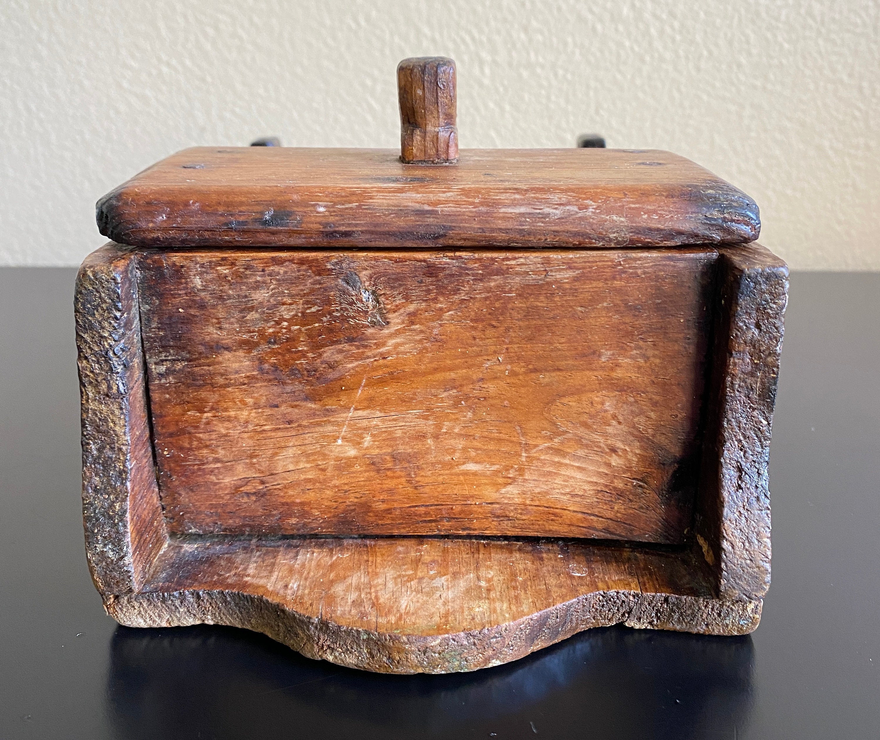 Small Antique Wooden Wall Hanging Storage Cubby with a Drawer Etsy