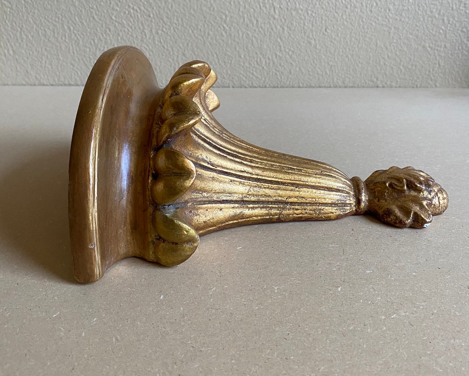 Vintage Gold Wall Shelf Gold Resin Plaster Wall Hanging Etsy