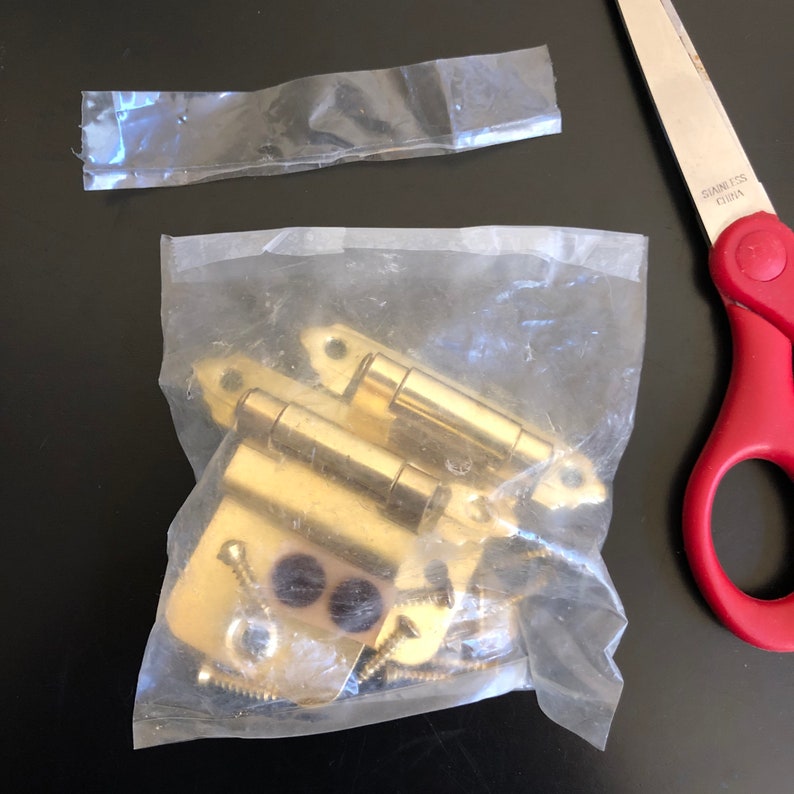 Vintage New Old Stock Gold Metal Hinges Cupboard Etsy